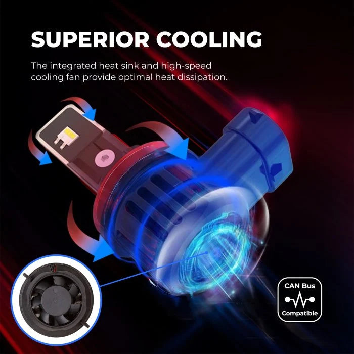 XPHL-h13  LED Bulbs h13 - Dual Beam - 6,000 Lumens - 6500K HEADLIGHT Black