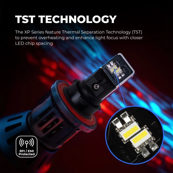 XPHL-h13  LED Bulbs h13 - Dual Beam - 6,000 Lumens - 6500K HEADLIGHT Black