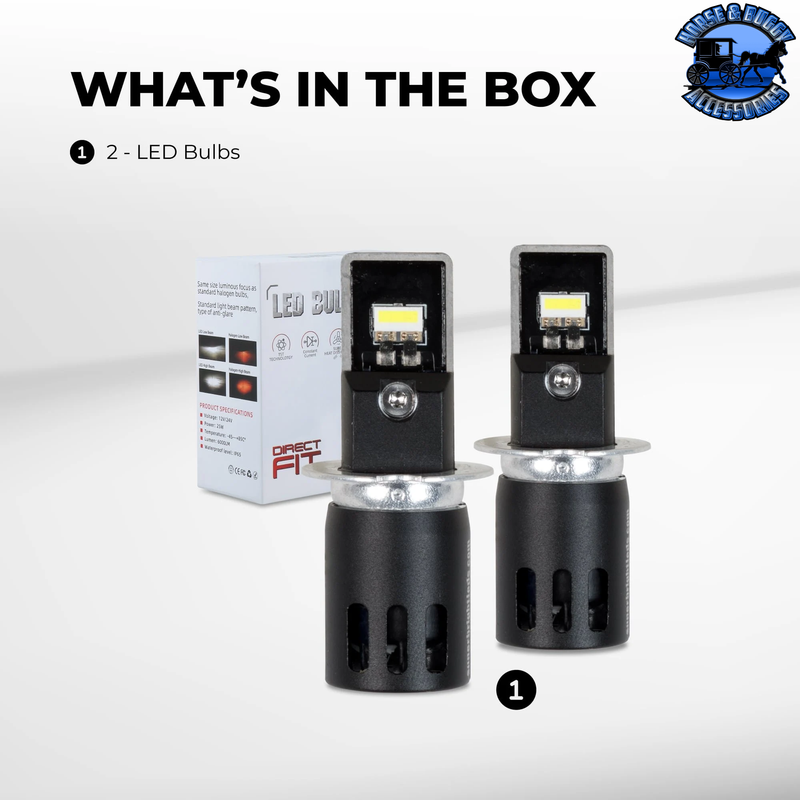 XPHL-H3  H3 LED Bulbs - High Beam / Low Beam / Fog Light - 6,000 Lumens - 6500K
