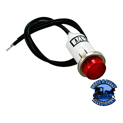 Light Gray UP-98308 16 Amp 12V Red Warning Light w/ 1/2" Panel Mount and Leads 1 Pc. Red