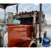 PETERBILT 10'' ROLLIN LOW S.S. STRAIGHT FLAT BOTTOM SUNVISOR #1002 PETERBILT VISOR Gray