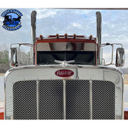 PETERBILT 10'' ROLLIN LOW S.S. STRAIGHT FLAT BOTTOM SUNVISOR #1002 PETERBILT VISOR Gray