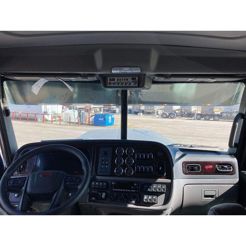 PETERBILT 10'' ROLLIN LOW S.S. STRAIGHT FLAT BOTTOM SUNVISOR #1002 PETERBILT VISOR Dark Slate Gray