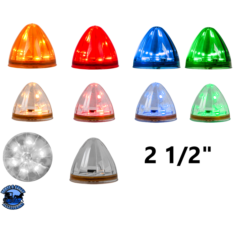 2 1/2" Watermelon sealed led grommet mount watermelon sealed led amber/amber,amber/clear,red/red,red/clear,white/clear,blue/blue,blue/clear,green/green,green/clear Gray