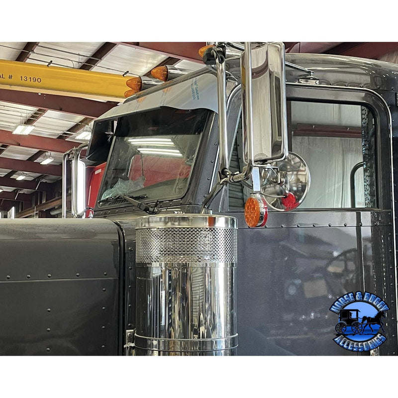 Rollin low "timeless" 9"x5" Peterbilt visor reverse bowtie 304 stainless #1052 PETERBILT VISOR Dark Slate Gray