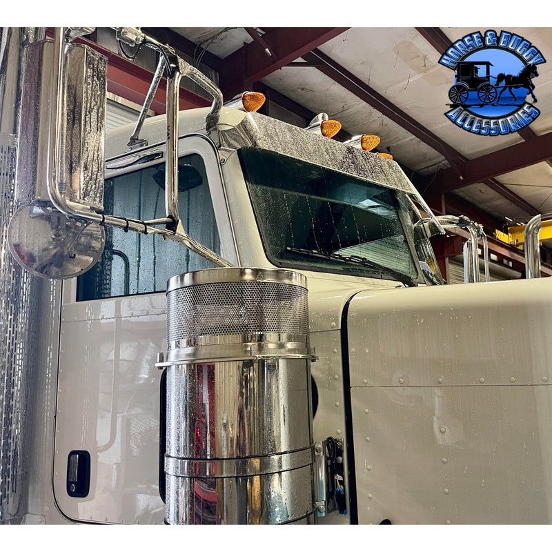 Rollin 8" straight Peterbilt visor 304 stainless #1001 PETERBILT VISOR Slate Gray