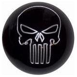 Black w/ silver Punisher Skull Shift Knob #E-PUNSKL-BLKSLVR (1/2"-13 female threads) SHIFTER Light Gray