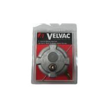 Aluminum Locking Fuel Cap 3" for Volvo, Mack and International, Pressure Relief, 8" Chain and 6.5" Bail, Retail Clamshell Dark Olive Green