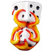 Orange Flaming Dice Shift Knob #VC-FLMDICE-ORG (1/2"-13 female threads) SHIFTER Antique White