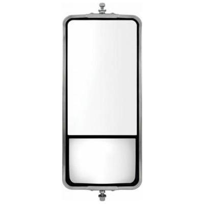 7" X 16" West Coast Mirror With Convex Lower Mirror & Stainless Housing - Heated Black