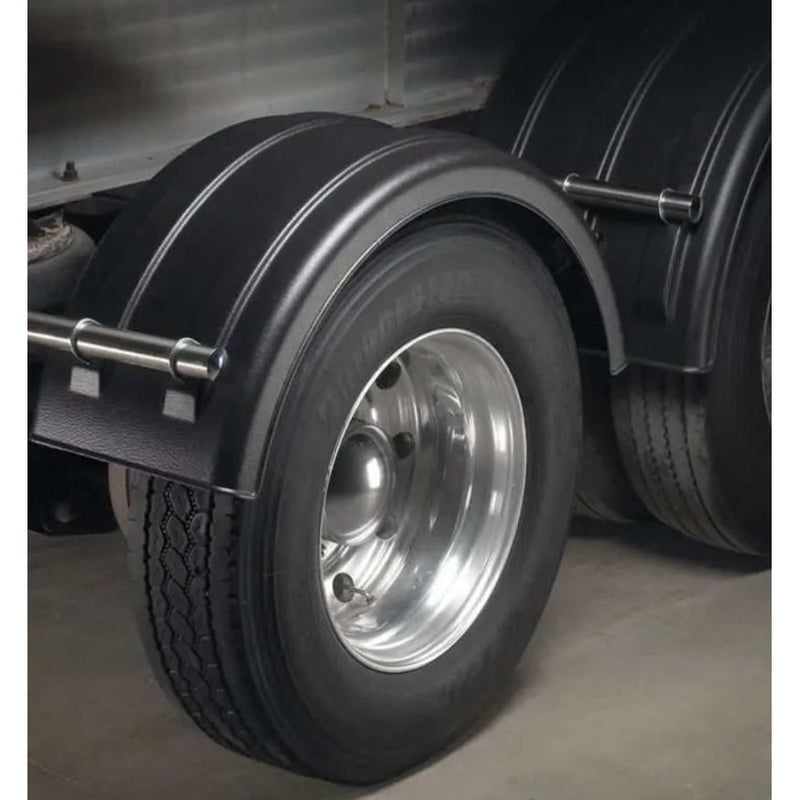 hb-10001759 black lift axle fender Perfect fit for a 16.5” to 22.5” low profile single tire (up to 255 70R 22.5”) SINGLE AXLE FENDER Dark Slate Gray