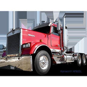 Kenworth W900l 2 PIECE KIT PAIR STAINLESS FENDERETTES FOR FRONT FENDER EXTENSION (25.62''LONG) Dark Slate Gray