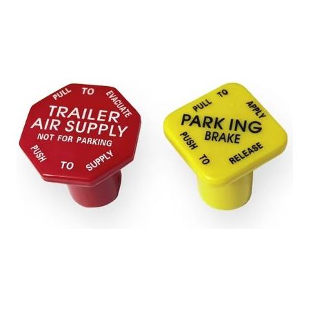 OEM FACTORY BRAKE REPLACEMENT KNOBS YELLOW AND RED, SOLD BY THE PAIR Brown