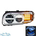 Black Peterbilt 389 Headlights 388 dot approved LED chrome (sold individually) PETERBILT Driver's Side
