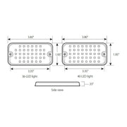 Grand General Ultra Thin Rectangular Surface Mount Strobe Light 40 Amber LEDs 81741 UNIVERSAL Black