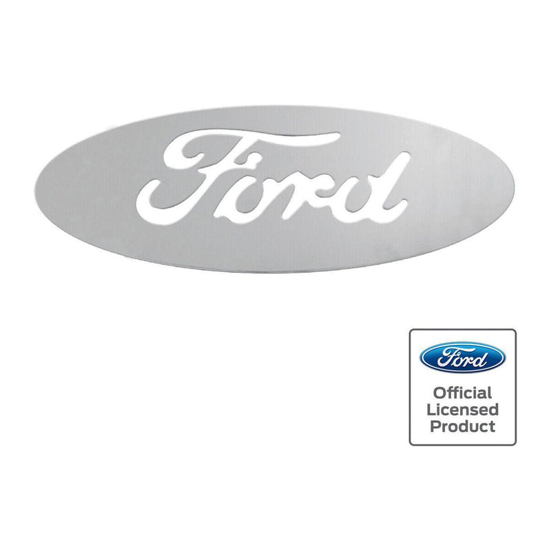 chrome ford emblem huge stud mount 17" by 7" universal decoration EMBLEM Gray