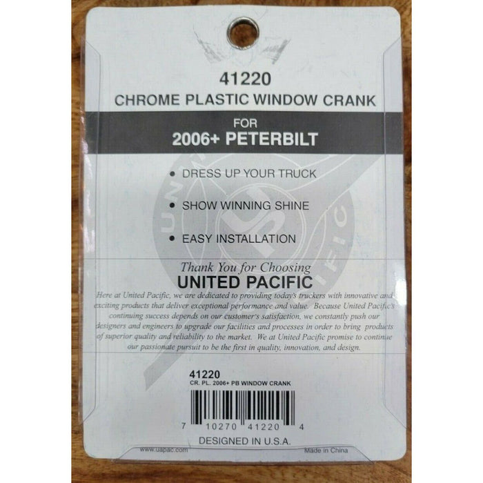 Gray up-41220 2006+ Peterbilt 379,389 interior Window Crank handle chrome plastic new up-41220 PETERBILT