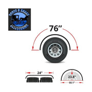 Single hump trux 76" black poly plastic 1 pair fenders mounting hardware #trx-spc19 SINGLE AXLE FENDER Light Gray