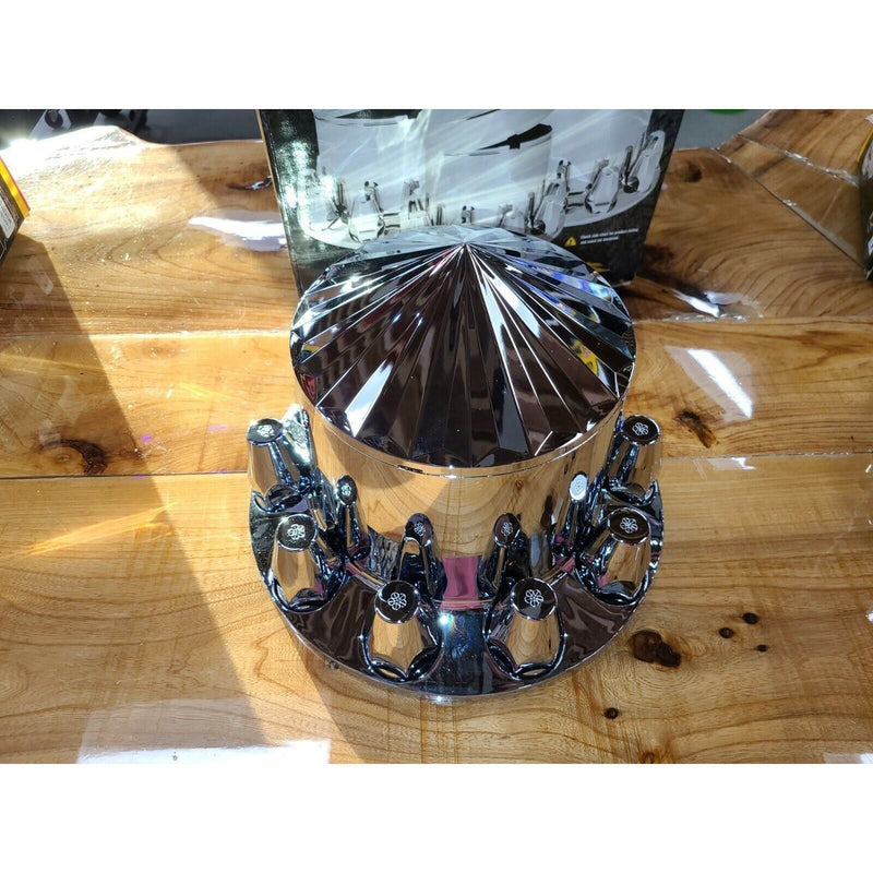 AXIS CHROME ABS REAR AXLE COVER SET W/LOCKING TABS & STANDARD HUB CAP  #40213 axle covers Dim Gray