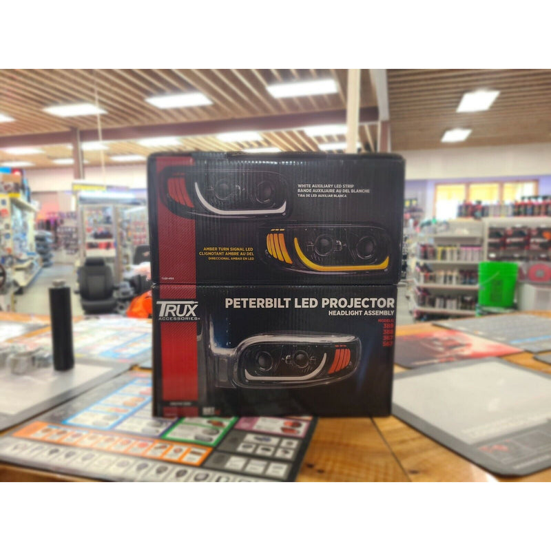 Peterbilt 389 Trux headlights (Choose style and Color) dot approved (ALL LED) PETERBILT Heated / Chrome / Driver's Side,Heated / Chrome / Passenger's Side,Heated / Black / Driver's Side,Heated / Black / Passenger's Side,Standard / Chrome / Driver's Side,Standard / Chrome / Passenger's Side,Standard / Black / Driver's Side,Standard / Black / Passenger's Side Rosy Brown
