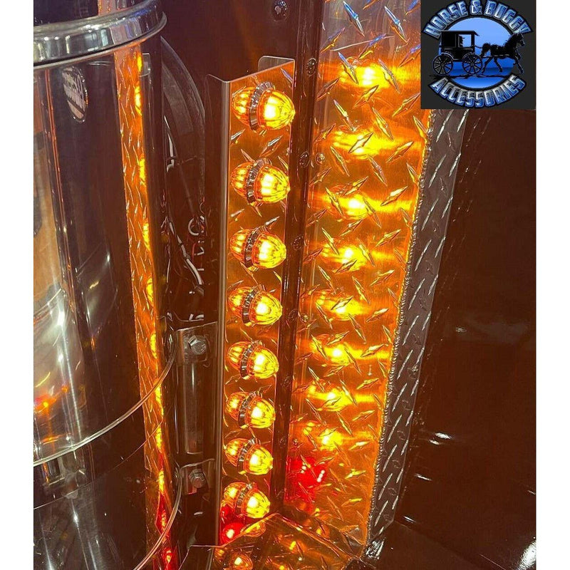 Roadworks mini 3/4" hero watermelons red or amber dual function clearance light watermelon sealed led RED RED,AMBER AMBER,RED CLEAR LENS,AMBER CLEAR LENS Saddle Brown