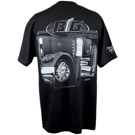 big strappers peterbilt pride n first class t-shirt black gray mens short sleeve shirt large Black
