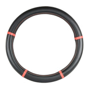 54034 truck universal steering wheel cover 18" inch black leather w/red trim 54034 new steering wheel Dark Slate Gray