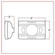 TLED-H7 4″ x 6″ LED Projector Headlight – High Beam | 2400 Lumens 4"X6" HEADLIGHT White Smoke