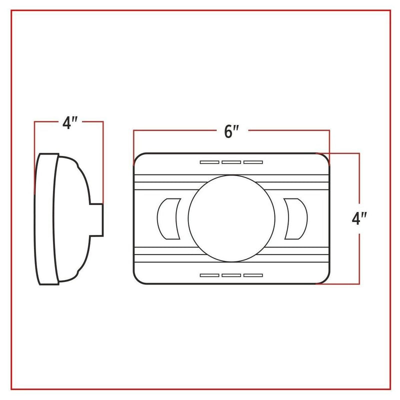 TLED-H7 4″ x 6″ LED Projector Headlight – High Beam | 2400 Lumens 4"X6" HEADLIGHT White Smoke