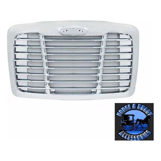 Chrome Grille w/chrome aluminum bug screen 2008-2017 Freightliner Cascadia up #21140 FREIGHTLINER Light Gray