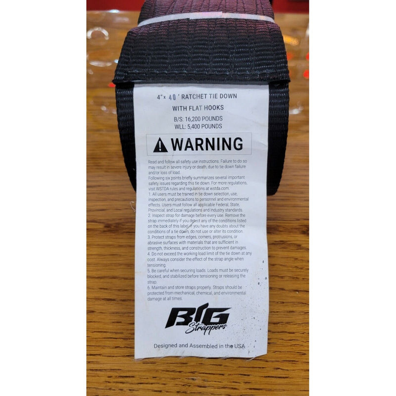 DP-BSA-STRAP-40BLK Big Strapper Blackout 40ft Strap Kit w/ flat hooks15,000lb assembled in the USA RATCHET STRAPS Sienna