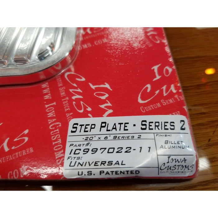 Brown iowa customs universal billet aluminum step plate semi truck 20" by 6" series 2 IC997022-11 UNIVERSAL