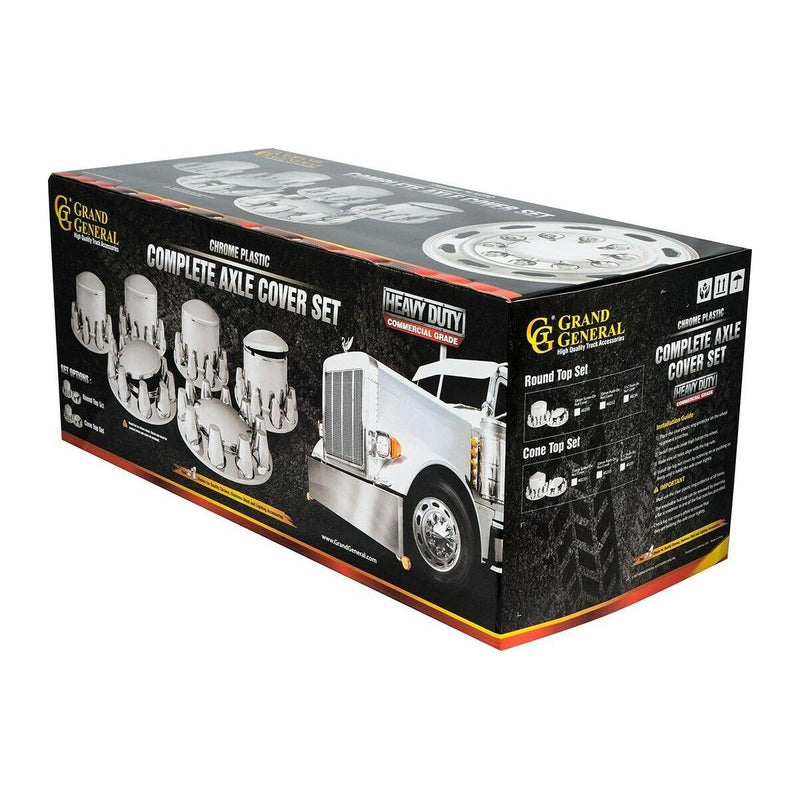 chrome hub cover axle kit 33mm truck push-on semi front rear set pointed #40233 UNIVERSAL Light Gray