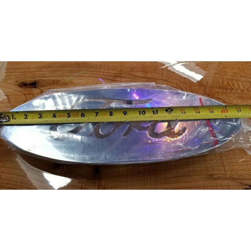 chrome ford emblem huge stud mount 17" by 7" universal decoration EMBLEM Dark Olive Green