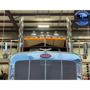 Rollin low Peterbilt 14" straight flat bottom visor 14 gauge 304 s.s. 379 389 #1005 PETERBILT VISOR Dark Slate Gray