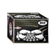 THUB-C3 Complete Hubcap & Nut Cover Kit – 33mm Push On Nut Covers | Dome Hubcaps | Stainless Steel REAR AXLE COVER Light Gray