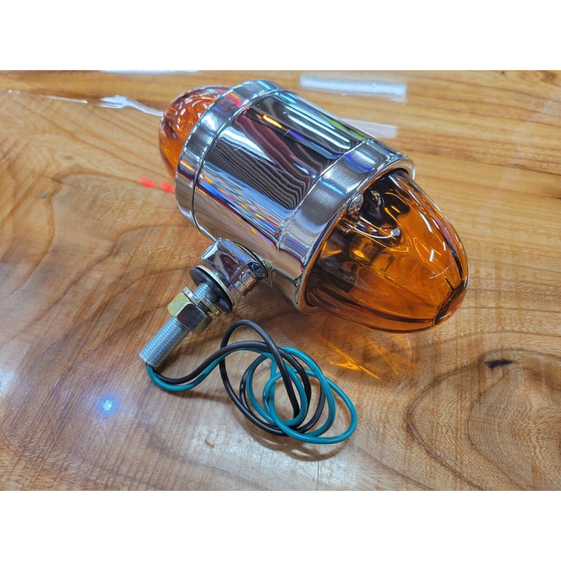 #78136 WATERMELON DARK AMBER GLASS DOUBLE FACE CHROME DIE CAST PEDESTAL LIGHT watermelon glass lens Rosy Brown