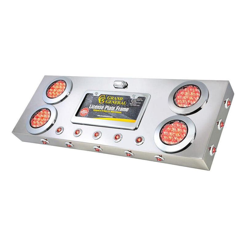 91303 RED/CLEAR LENS STAINLESS STEEL REAR CENTER LIGHT PANEL W/DUAL FUNCTION LED 91303 REAR CENTER PANEL Light Gray