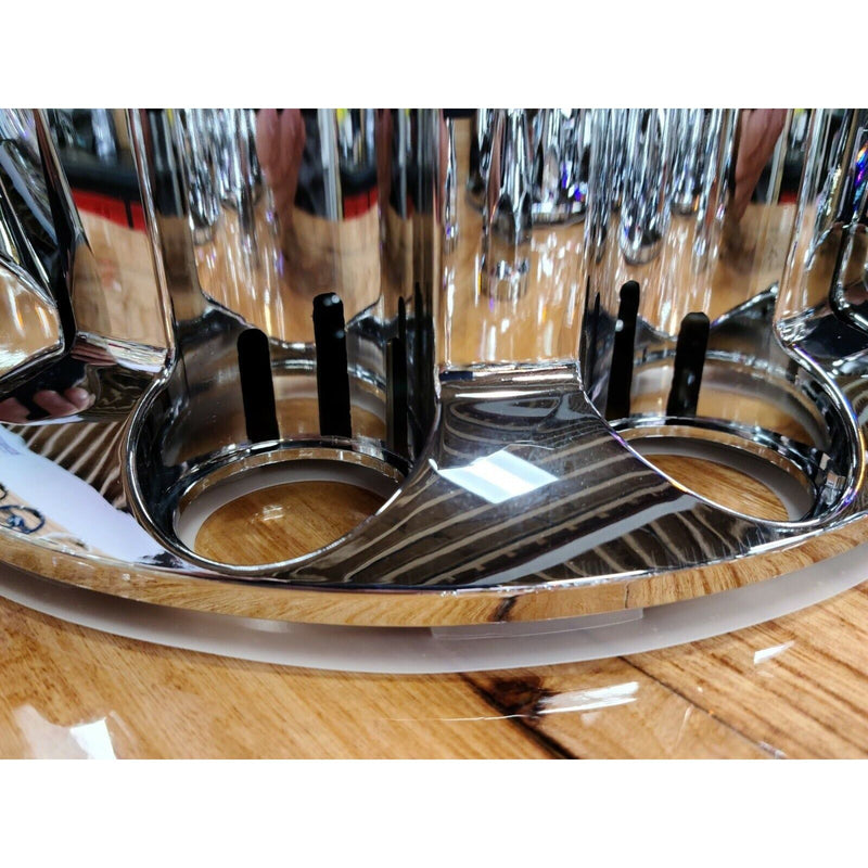chrome hub cover axle 33mm locking nuts w/cooling vents #40180 UNIVERSAL Dim Gray