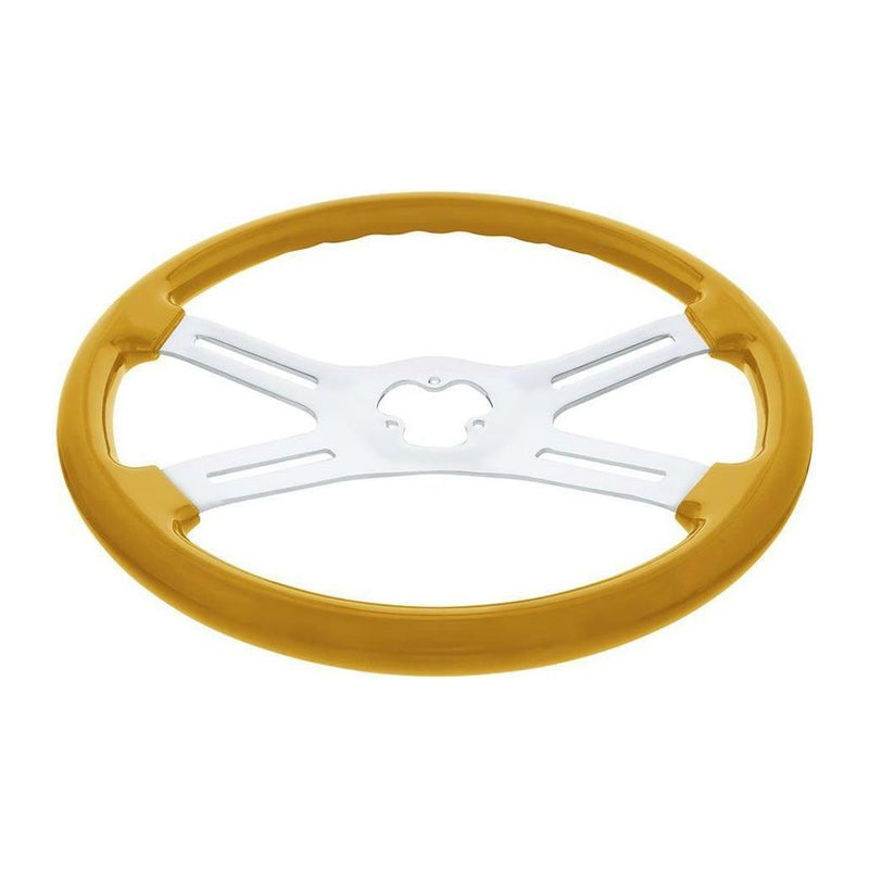 universal 18" Vibrant Color 4 Spoke truck Steering Wheel Electric Yellow up-88282 UNIVERSAL White Smoke