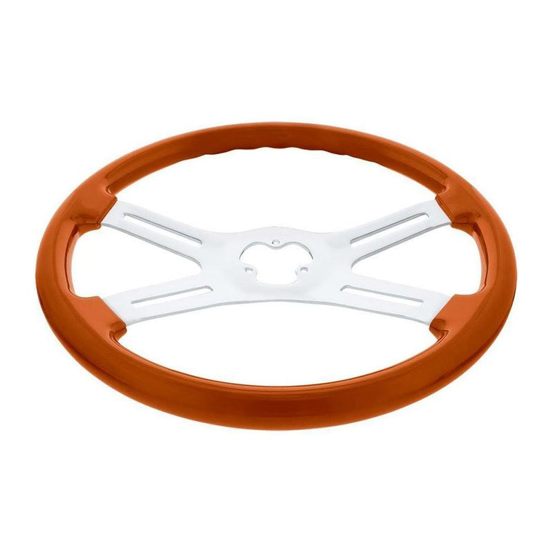 universal 18" Vibrant Color 4 Spoke truck Steering Wheel Cadmium Orange #88279 UNIVERSAL White Smoke