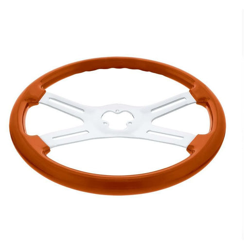 White Smoke universal 18" Vibrant Color 4 Spoke truck Steering Wheel Cadmium Orange #88279 UNIVERSAL