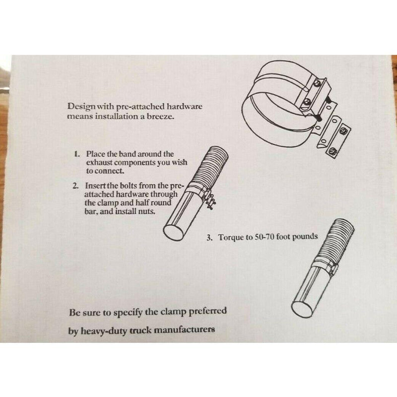 dp-50tq-500s 5" universal pre-formed Band Clamp Torctite Stainless Exhaust Step Lap Joint new EXHAUST Light Gray