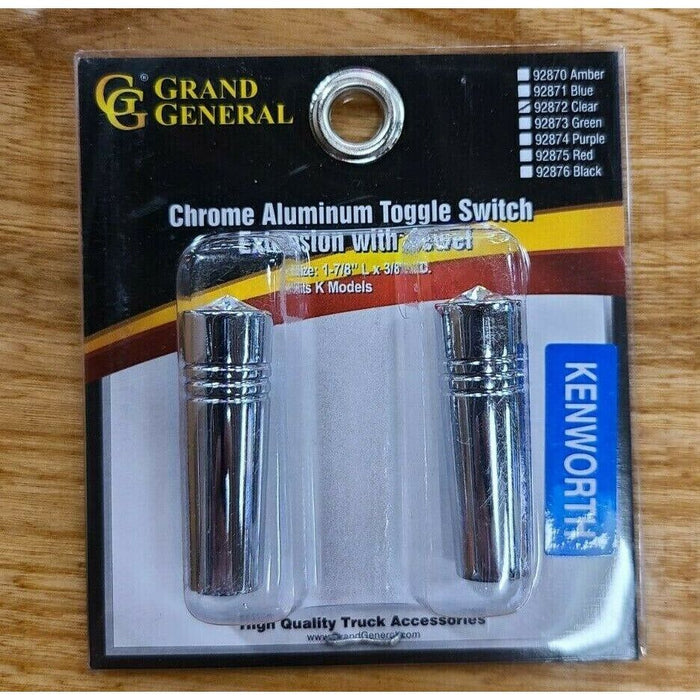 Dim Gray Toggle switch extension 1-7/8" clear jewel chrome aluminium all Kenworths 92872 dash