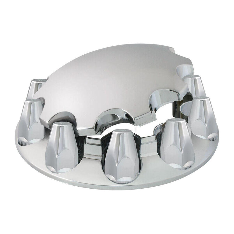 chrome hub cover axle 33mm locking nuts w/cooling vents #40180 UNIVERSAL Gray