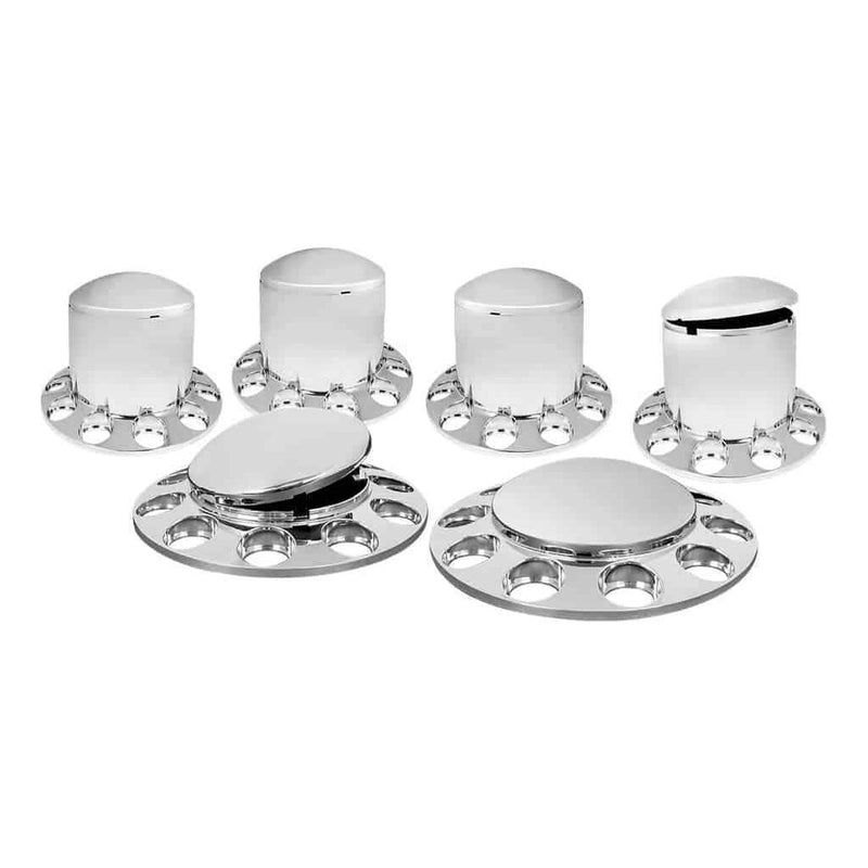 chrome hub cover axle kit customizable no lug nut caps semi front rear universal 40236 UNIVERSAL Light Gray
