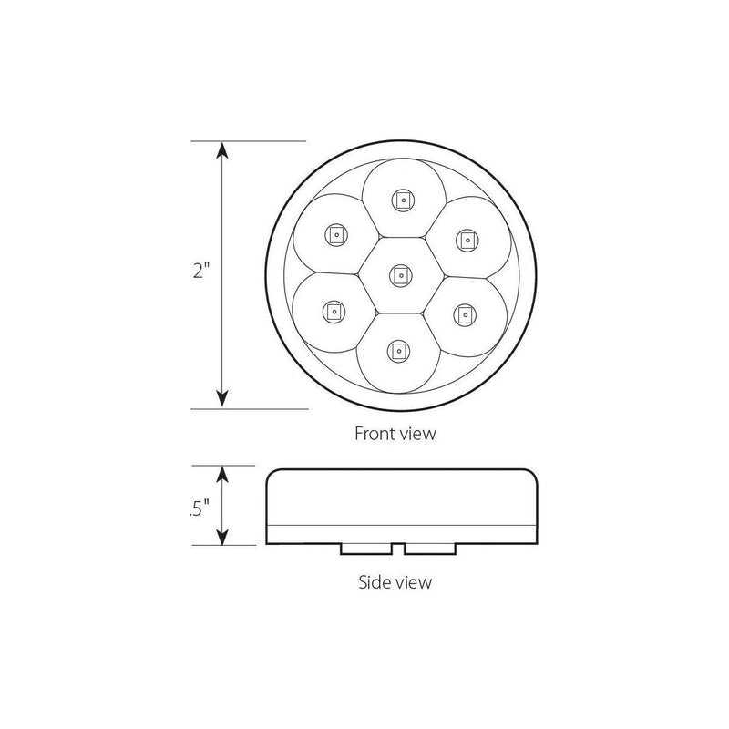 76543BP Pearl Series 2" LED Light, Red/Clear UNIVERSAL Lavender