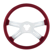 universal 18" Vibrant Color 4 Spoke truck Steering Wheel Candy Red #88280 UNIVERSAL Saddle Brown