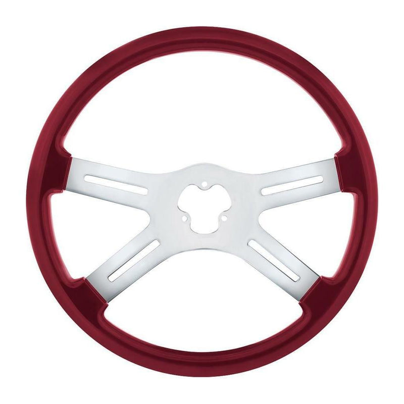 universal 18" Vibrant Color 4 Spoke truck Steering Wheel Candy Red #88280 UNIVERSAL Saddle Brown