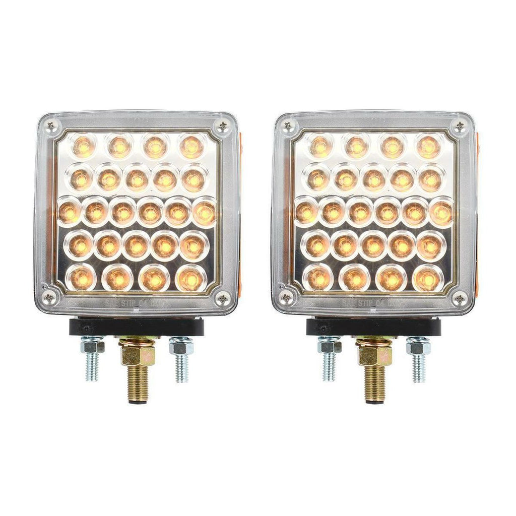 pair grand general led clear lens amber/red double turn signal